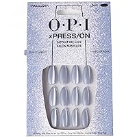OPI xPRESS/ON Press On Nails, Up to 14 Days of Gel-Like Salon Manicure, Vegan, Sustainable Packaging, With Nail Glue, Long Blue Velvet Almond Shape Nails, Trailglazer