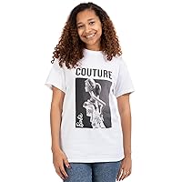 Barbie Womens Short Sleeve T-Shirt | Ladies Doll Couture Fashionable White Graphic Tee | Oversized Doll Movie Apparel Top