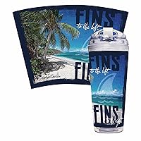 Rico Industries Margaritaville 24oz Acrylic Tumbler with Hinged Lid, Officially Licensed Double Wall Tumbler with Straw