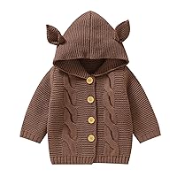 Baby Girl Sweater Hoodie Sweater Hoodies Warm Tops Toddler Infant Ear Outerwear Jacket Coat Outfit Hooded Jacket