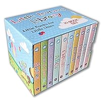 Little Learners 10 Board Book Library Set Includes Counting, Colors, Feelings, Animals, The Wheels on the Bus, Opposites, ABCs, Twinkle Twinkle Little Star, Please & Thank You, and Shapes