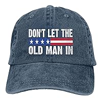 Don't let The Old Man in Vintage American Flag Hat Classic Fashion Caps Adjustable Strap for Men Women