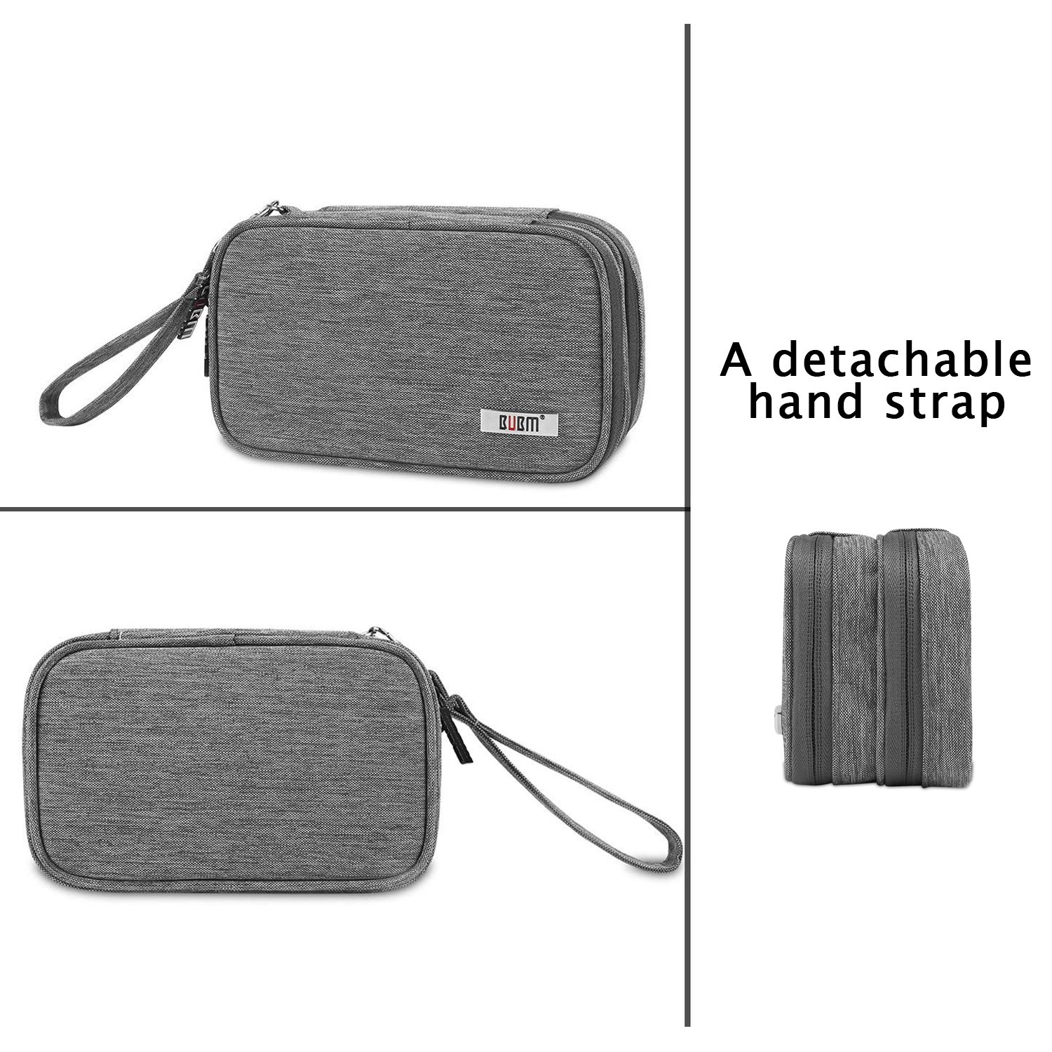 BUBM Double Compartment Storage Case Compatible with 3DS/3DS XL/New 2DS XL, Protective Carrying Bag, Portable Travel Organizer Case Compatible with 3DS/3DS XL/New 2DS XL and Accessories,Gray