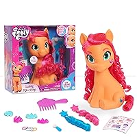 My Little Pony Sunny Starscout Styling Head, Color Change, 14-Pieces Include Wear and Share Accessories, Pink, Hair Styling for Kids, Kids Toys for Ages 3 Up by Just Play