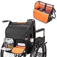 samdew Large Wheelchair Bag to Hang on Back, Wheelchair Accessories Bag for Adult & Senior, Power & Manual Wheelchair Backpack Pouch with Medicine Storage Insulation Pocket & Shoulder Strap, Bag Only