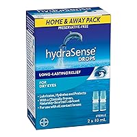 Eye Drops, for Dry Eyes, Fast and Long-Lasting Relief, Preservative Free, Naturally Sourced Lubricant, Home and Away Twin Pack (2 x 10 mL), 20 mL