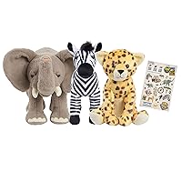 National Geographic Kids 3-Pack Hyper-Realistic Plushie Stuffed Animal, Baby Shower Gifts, Recycled Material Packaging, Kids Toys for Ages 3 Up, Amazon Exclusive