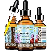 SAFFRON OIL (KESAR) Crocus Sativus 100% Natural for Face, Skin, Body, Hair, Nail Care 1 Fl.oz.- 30 ml Dried and Damaged Skin, Anti- Aging Face Oil, Beauty Oil