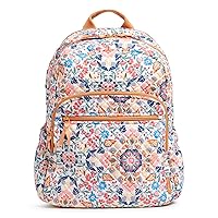 Vera Bradley Women's Cotton Campus Backpack, Enchanted Mandala - Recycled Cotton, One Size
