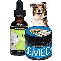 HEAL & Remedy Bundle - Hemp Oil for Dogs - Tincture Hemp Oil for Dogs with Seizures, Autoimmune Conditions, & Cushing's + Dog Skin Tag Remover Salve - 100% Natural Dog Health Supplies