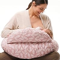 Momcozy Original Nursing Pillow and Positioner - Plus Size Feeding Pillow | Breastfeeding, Bottle Feeding, Baby Support | with Adjustable Waist Strap and Removable Cotton Cover, Pink
