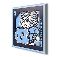 YouTheFan NCAA North Carolina Tar Heels 3D Logo Series Wall Art - 12x12