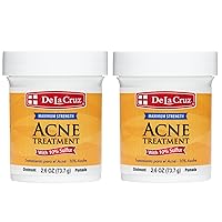 De La Cruz 10% Sulfur Ointment - Cystic Acne Treatment for Face and Body - Daily 10 Min Spot Treatment Mask Safe and Effective Game Changing Hormonal Acne Treatment that Clears Up Pimples 2.6OZ 2 Pack
