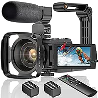 Video Camera 4K Camcorder UHD WiFi IR Night Version Vlogging Camera for YouTube 48MP 30FPS 16X Digital Zoom 3