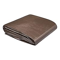 Multi Purpose Waterproof Poly Tarp Cover, 20 X 20 FT, 10MIL Thick, Brown/Silver, 1-Pack
