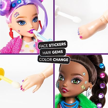 Far Out Toys GLO-UP Girls Season 2 Sadie Fashionista Fashion Doll, Dazzling Jewelry, Hair Gems, Accessories, Fashions, Face Stickers, Makeup, Nails