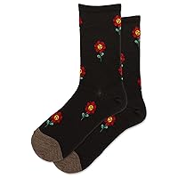 Hot Sox Women's Wool Blend Flower Crew Socks-1 Pair Pack-Cute & Comfortable Gifts