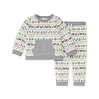 Burt's Bees Baby Baby Boys' Long Sleeve Center Pocket Tee and Tie-Up Pant Set