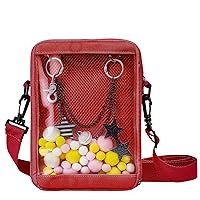 KOOIJNKO Ita Bag Small Clear Crossbody Bag Mini DIY Transparent Shoulder Messenger Bag