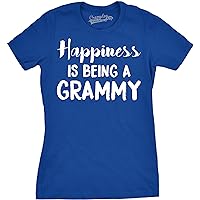 Womens Happiness is Being a Grammy Funny T Shirt Gift Grandmother for Grandma