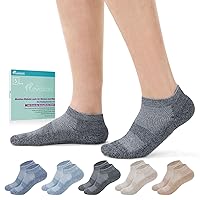 Diabetic Bamboo Socks for Men and Women,5 Pairs Low Cut Diabetic Socks,Loose Top Diabetic Socks Size 5-13