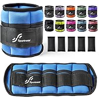 Sportneer Adjustable Ankle Weights 1 Pair 2 4 6 8 10 Lbs Leg Weight Straps for Women Men, Weighted Ankle Weights Set for Gym,Fitness, Workout,Walking, Jogging,1-5 lbs Each Ankle, 1 Pair 2-10 lbs