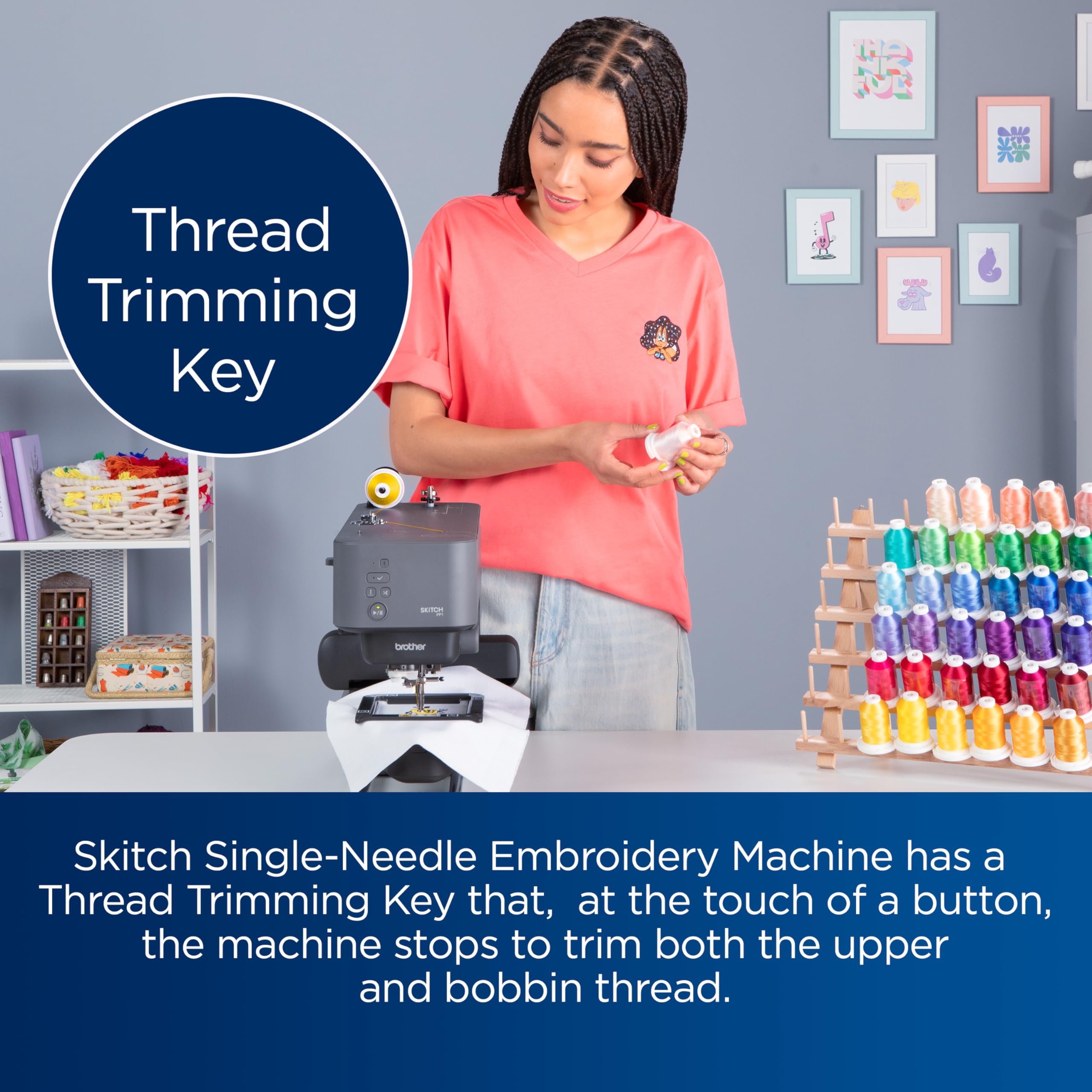 Brother Skitch Single-Needle Embroidery Machine with Artspira connection