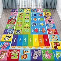 Baby Play Mat Kids Rug for Floor, Playmat for Kids Toddlers Infant, Extra Large Thick Playtime Collection ABC, Numbers, Animals Educational Area Rugs for Playroom (78.7X59 Inch)