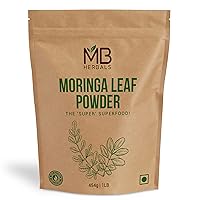 MB Herbals Moringa Leaf Powder 1 lb / 16 oz (454 Gram) | 100% Pure Moringa Powder | Antioxidants Calcium Iron Protein & Vitamins | Easily Mixes in Drinks & Smoothies