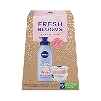 Fresh Bloom Gift Box, NIVEA Lotion and NIVEA Body Souffle, Cherry Blossom and Jojoba Oil, 2 Piece Skin Care Gift Set