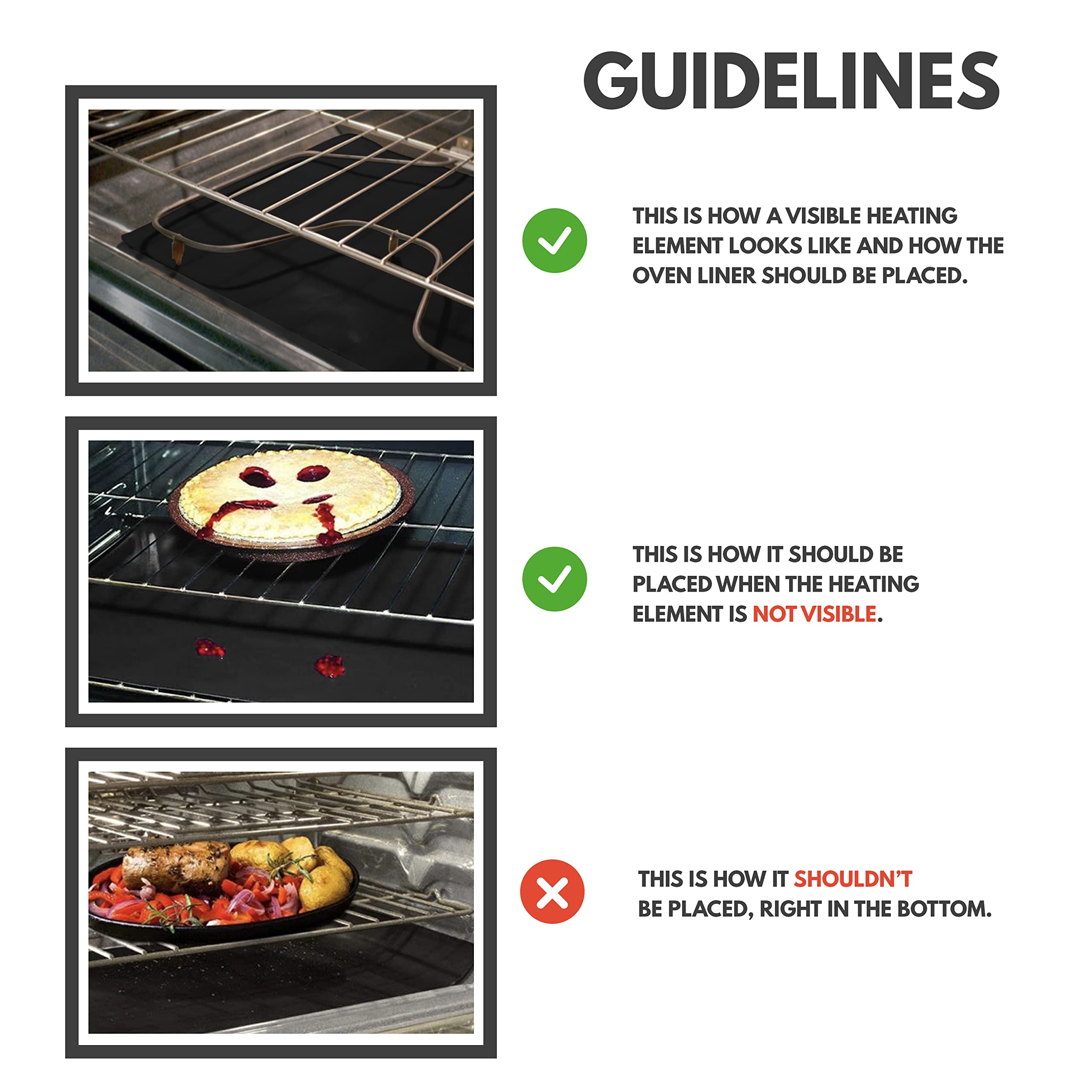 Cooks Innovations Non-Stick Oven Protector Mat - Heavy Duty Nonstick Oven Rack Liners to Protect Convection, Electric, Gas, & Microwave Ovens - BPA & PFOA Free Heat Resistant Baking Mat