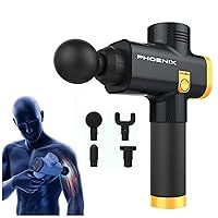 Muscle Massage Gun, Powerful Handheld Personal Cordless Deep Tissue Muscle Massager with 4 Kinds Massage Heads for Muscle Tension Pain Relief (Black)
