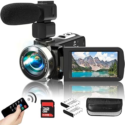 Heegomn Video Camera Camcorder with Microphone HD 2.7K Video Recorder Camera Vlogging Camera for YouTube Kids Camcorder with 3.0