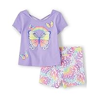 baby-girls And Toddler Short Sleeve Top and Shorts 2-piece Set