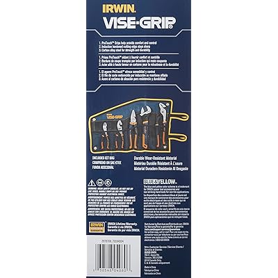 IRWIN VISE-GRIP Pliers Set with Tool Wrap, 5-Piece (2078708) , Blue