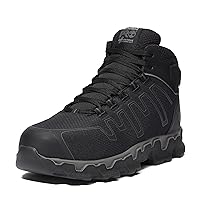Timberland PRO Men's Powertrain Sport Mid Alloy Safety Toe Athletic Industrial Work Shoe, Black/Grey-2024 New, 10.5 Wide