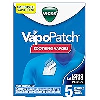 VapoPatch, Wearable Mess-Free Aroma Patch, Soothing & Comforting Non-Medicated Vicks Vapors, For Adults & Children Ages 6+, 5ct (2 pack)