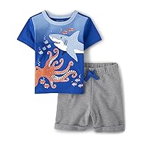 The Children's Place Baby-Boys And Toddler Boys Short Sleeve Shirt And Shorts,2 Pc Set