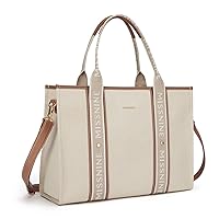 Tote Bag Canvas Laptop Bag 15.6 inch Briefcase for Women Large Capacity Handbag for Office, School, Travel
