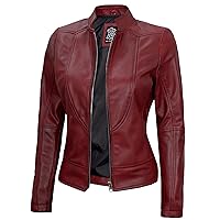Blingsoul Leather Jacket Women - Cafe Racer Real Lambskin Womens Leather Jacket