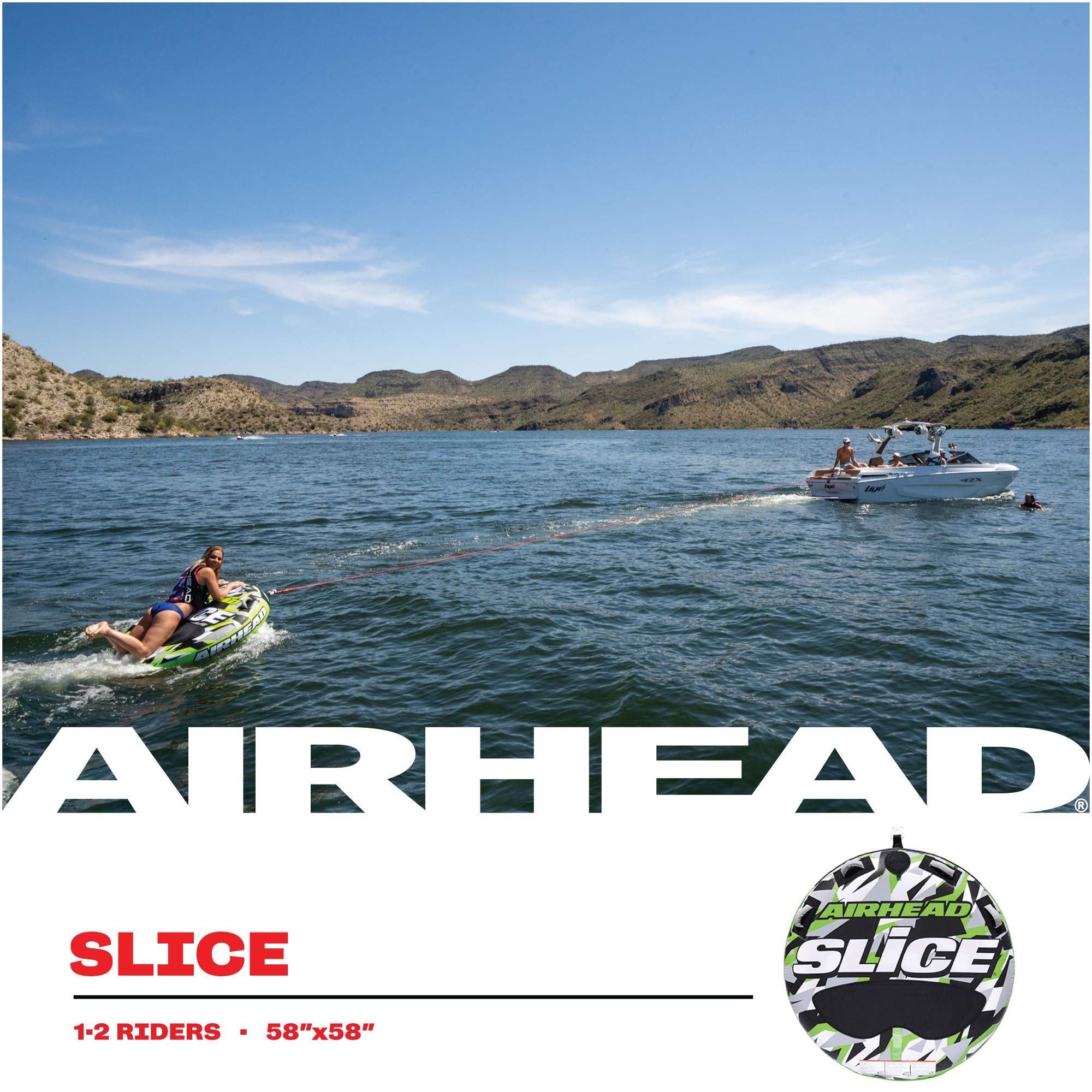 AIRHEAD Slice, Towable Tube for Boating with 1-4 Rider Options