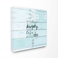 Stupell Home Décor Above All Love Each Other Stretched Canvas Wall Art by EtchLife, 17 x 1.5 x 17, Proudly Made in USA