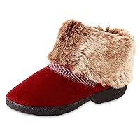 isotoner Women's Recycled Microsuede Mallory Boot Slipper, with Memory Foam and Indoor/Outdoor Sole