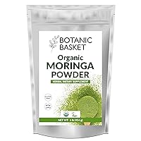 Organic Moringa Powder - 1 lb (16 oz) | Moringa Oleifera Leaf Powder Lab Tested for Purity | Moringa Powder Organic Perfect for Smoothies, Drinks, Tea & Recipes | Gluten Free Facility