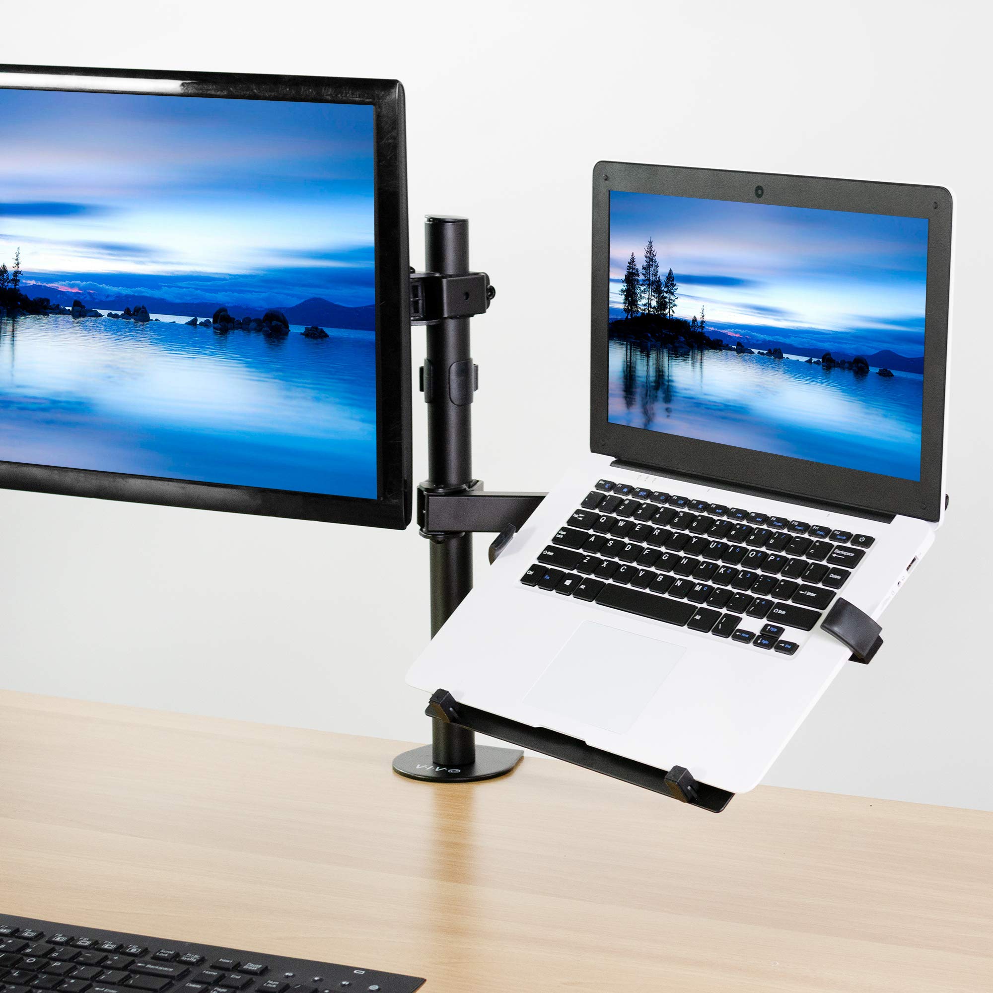 VIVO Universal Adjustable 10 to 15.6 inch Laptop Mount Holder for VESA Compatible Monitor Arms, Notebook Tray Stand-LAP3