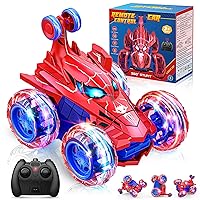 RC Cars Toys for Boys Remote Control Car for 3 4 5 6 7 8 9 10 Year Old Boy Girl 360° Flips 4WD Remote Control Car Boy Toys RC Stunt Car with Cool Light Easter Basket Stuffers Gifts for 3-10 Boys Girls