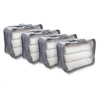 Rolling Nomad 4 Set Medium Packing Cubes, Packing Bags for Suitcases, Travel, Clothing Organizer, Closet, Backpack, Accessory Storage, Luggage & Carry On Essentials, Premium Pouches for Laundry, Gray