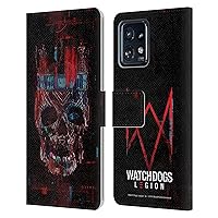 Head Case Designs Officially Licensed Watch Dogs Legion Skull Glitch Key Art Leather Book Wallet Case Cover Compatible with Motorola Moto Edge 40 Pro