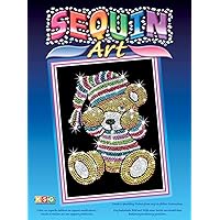 Sequin Art Blue, Sleepy Teddy, Sparkling Arts and Crafts Picture Kit, Creative Crafts