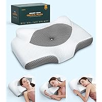 Adjustable Neck Pillows for Pain Relief Sleeping, Hollow Design Cervical Memory Foam Pillows, Odorless Orthopedic Bed with Cooling Case, Contour Pillow Side Back Stomach Sleeper